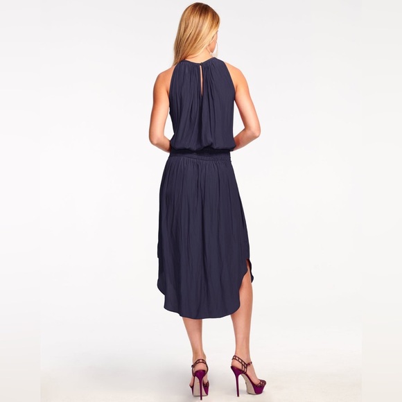 Ramy Brook Audrey Smocked Midi Dress, Small, Navy, $425 - Picture 4 of 13